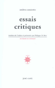 Essais critiques - Zanzotto Andrea ; Di Meo Philippe