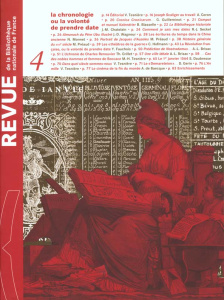 Revue de la Bibliothèque nationale de France N° 4/2000 : La chronologie ou la volonté de prendre dat - COLLECTIF