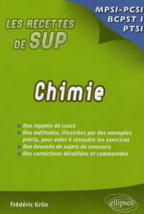 Chimie. MPSI/PCSI/PTSI/BCPST1 - Grün Frédéric