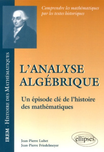 L'analyse algébrique. Un épisode clé de l'histoire des mathématiques - Lubet Jean-Pierre ; Friedelmeyer Jean-Pierre