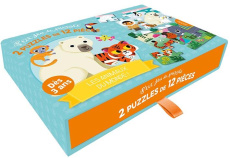 P'TITS JEUX - P'TIT JEU DE PUZZLE - 2 PUZZLES DE 12 PIECES - LES ANIMAUX DU MONDE ! - JENSEN