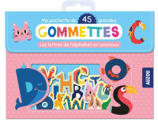 Ma pochette de 45 grandes gommettes. Les lettres de l'alphabet en animaux - Bornard Charlène
