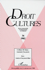 Droit et cultures N° 36 : L'AFFAIRE MCRUBY - Andronikof-Sanglade Anne ; Fernagut-Sanson Marie-M