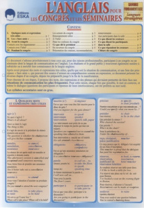L'anglais pour les congrès et les séminaires - EDITIONS ESKA