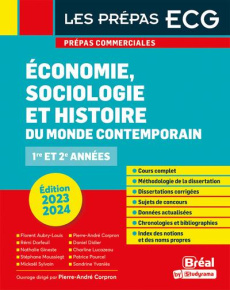Economie, sociologie et histoire du monde contemporain. 1re et 2e années, Edition 2023-2024 - Corpron Pierre-André ; Aubry-Louis Florent ; Darfe