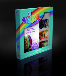 Kit mégaloom. 1 métier à tisser, 1500 élastiques, 24 fermoirs et 1 crochet - COLLECTIF