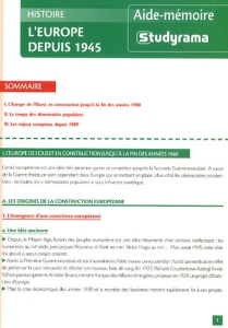 L'Europe depuis 1945 - Lesage Sylvain