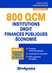 800 QCM institutions, droit, finances publiques, économie - Saladin Jean-Christophe
