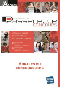Annales Passerelle ESC concours 2014. Sujets et corrigés officiels