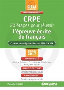 CRPE 20 étapes pour réussir l'épreuve écrite de français. Edition 2017 - Taoussi Manuelle