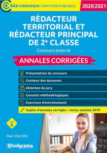 Annales corrigées Rédacteur territorial et rédacteur territorial principal de 2e classe. Concours ex - Dalens Marc