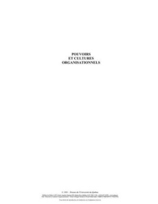 POUVOIRS ET CULTURES ORGANISATIONNELS. TOME 4 - TESSIER/TELLIER