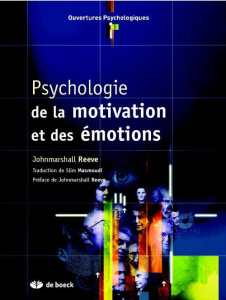 Psychologie de la motivation et des émotions - Reeve Johnmarshall ; Masmoudi Slim