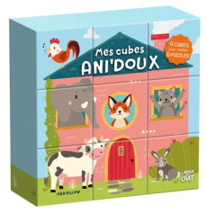 Mes cubes Ani'doux. 9 cubes pour réaliser 6 puzzles - Pillow Mad