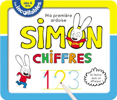 Ma première ardoise Simon Chiffres. Inclus un feutre avec un effaceur ! - PLAY BAC EDITIONS