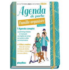 Agenda de poche Famille organisée. Couverture bleue, Edition 2023-2024 - Broust J-L ; Duval E ; Malézieux C. ; Marigliano K