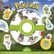 Pokémon. 30 stickers épais repositionnables, 4 décors à compléter - THE POKEMON COMPANY
