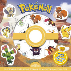 Pokémon. 30 stickers épais repositionnables, 4 décors à compléter - THE POKEMON COMPANY