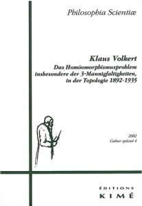 Philosophia scientiae cahier special 4 2002 - Volkert Klaus