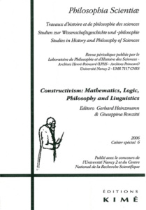 Philosophia Scientiae Cahier spécial N° 6 : Constructivism : Mathematics, Logic, Philosophy and Ling - Heinzmann Gerhard ; Ronzitti Giuseppina