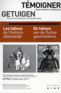 Témoigner entre histoire et mémoire N° 113, Septembre 2012 : Les tabous de l'histoire allemande - Mesnard Philippe