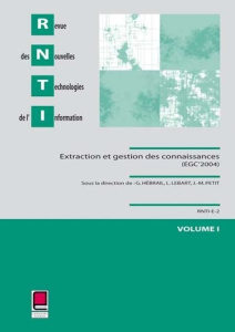 RNTI E 2 EXTRACTION ET GESTION DES CONNAISSANCES 2 TOMES - HEBRAIL/LEBART/PETIT