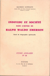 Individu et société dans l'oeuvre de Ralph Waldo Emerson - Gonnaud Maurice