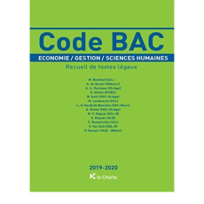 Code Bac 2019 2020 Economie Gestion Sciences Humaines - Collectif