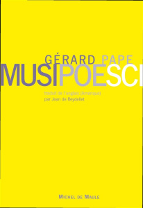 MUSIPOESCI. Ecrits autour de la musique, Edition bilingue français-anglais, avec 1 CD audio - Pape Gérard ; Siano Leopoldo ; Reydellet Jean de