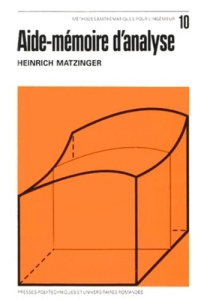 Aide-mémoire d'analyse - Matzinger Heinrich