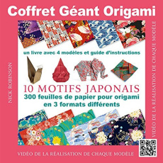 Coffret géant origami. Contient : un livre de modèles et 300 feuilles de papier origami à motifs jap - Robinson Nick