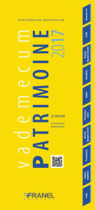 Vademecum patrimoine. Edition 2017 - Couturier Véronique