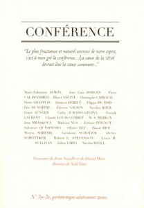 Conférence N° 30-31, printemps-automne 2010 - Carraud Christophe