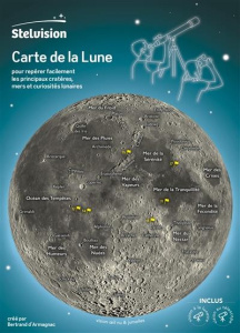 Carte de la Lune. Pour repérer facilement les principaux cratères, mers et curiosités lunaires - Armagnac Bertrand d'