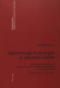 Apprentissage d'une langue et interaction verbale - Matthey Marinette