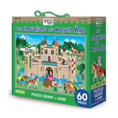 LES CHEVALIERS DU MOYEN-AGE - PUZZLE GEANT 60 PIECES ET LIVRE - NEIL MATHEW