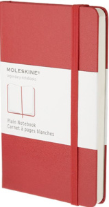 CARNET BLANC POCHE COUV. RIGIDE ROUGE - MOLESKINE
