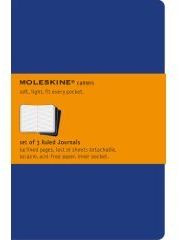 CAHIER LIGNE POCHE COUV SOUPLE CARTON BLEU MARINE X3 - MOLESKINE