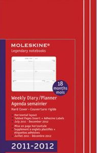 AGENDA SEMAINIER HORIZ 18M 2011-12 GD FT COUV RIGIDE ROUGE - MOLESKINE