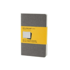 CAHIER GRIS CLAIR POCHE QUADRILLE SET DE 3 - MOLESKINE