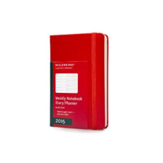 AGENDA SEMAINIER-CARNET 2015 POCHE COUV RIGIDE ROUGE - MOLESKINE