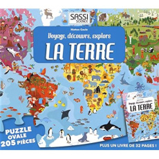 Voyage, découvre, explore la terre. Coffret contenant 1 livre et 1 puzzle - Gaule Matteo