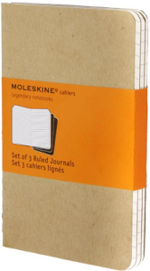 CAHIER LIGNE POCHE COUV. SOUPLE CARTON KRAFT SET DE 3 - MOLESKINE