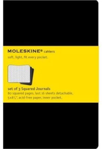 CAHIER QUADRILLE GRAND FORMAT COUV SOUPLE CART NOIR SET DE 3 - MOLESKINE