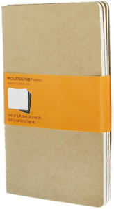 CAHIER LIGNE GRAND FORMAT COUV. SOUPLE CARTON KRAFT SET DE 3 - MOLESKINE