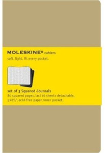 CAHIER QUADRILLE GRAND FORMAT COUV SOUPL CART KRAFT SET DE 3 - MOLESKINE