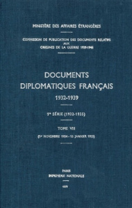 Documents diplomatiques français. 1934 – Tome III (1er novembre 1934 – 15 janvier 1935) - Ministère Des affaires étrangères