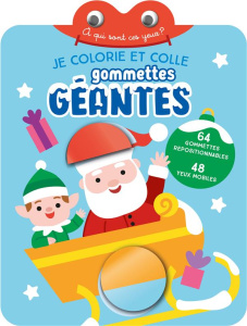 Je colorie et colle gommettes géantes Père Noël