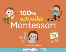 100% activités Montessori. Avec 1 ardoise, 1 feutre effaçable, 154 autocollants et 32 cartes-mots pr - PARUIT MARIE