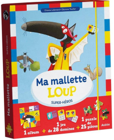 Ma mallette Loup super-héros. Avec 1 album, 1 jeu de 28 dominos et 1 puzzle de 25 pièces - Lallemand Orianne ; Thuillier Eléonore